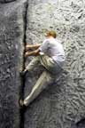 Graham climing a crack